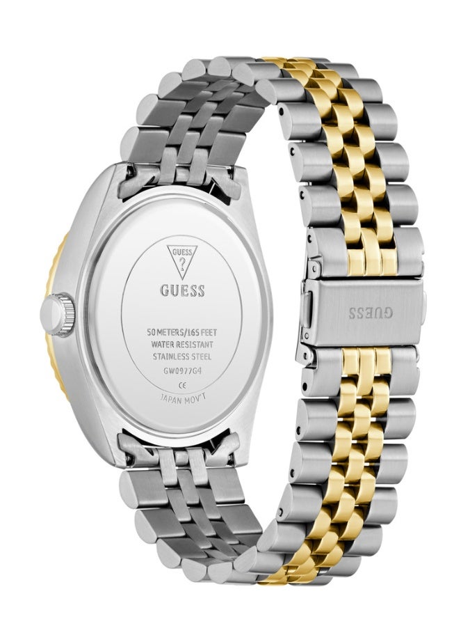 GUESS Mens Jaden 2-Tone Multi-function Date Stainless Steel Watch GW0977G4 - Image 3